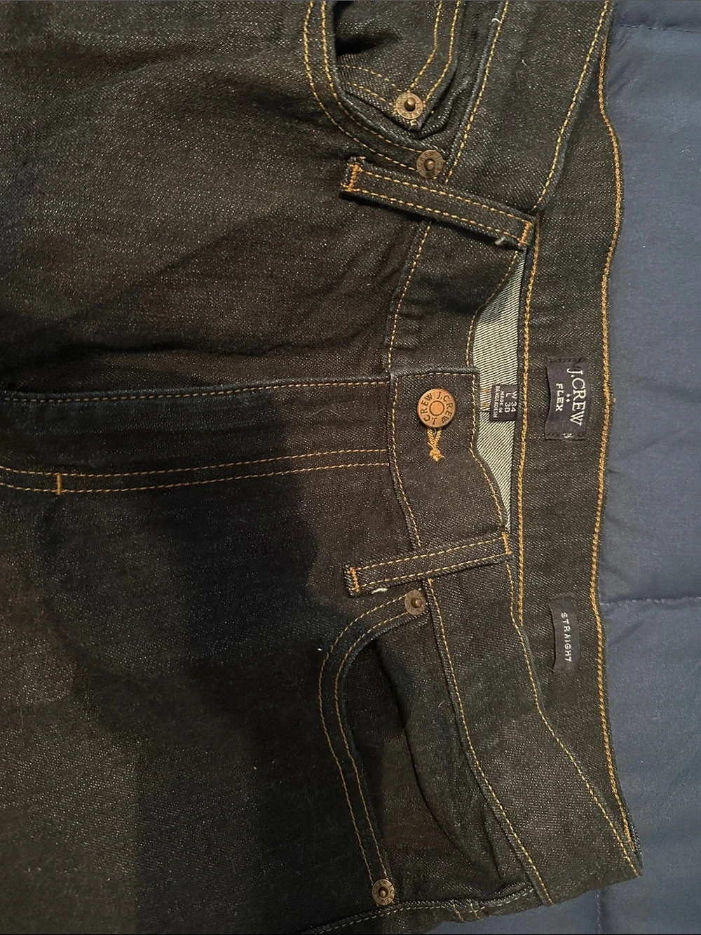 J. Crew Men's Dark Blue Straight-Leg Jeans SZ 34/30 Flex